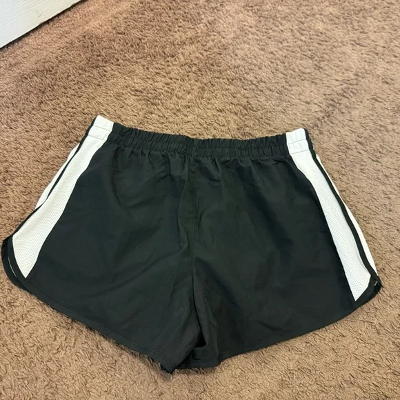 Nike Dri-Fit Black High Rise Mesh Lined Running Shorts Race Black White M - Picture 3 of 6